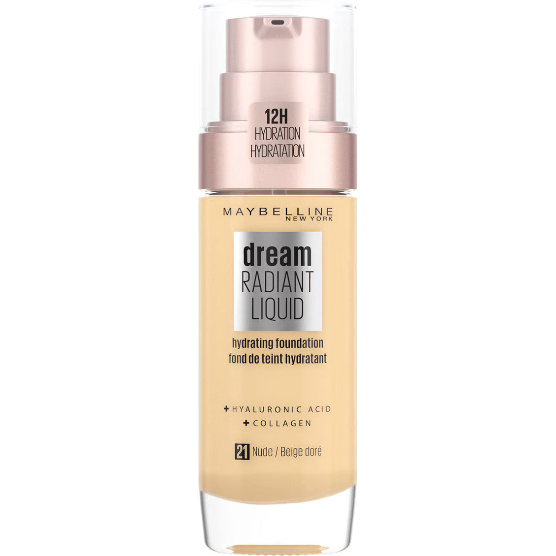 Maybelline Foundation, Dream Radiant Liquid Hydrating Foundation 21 Nude